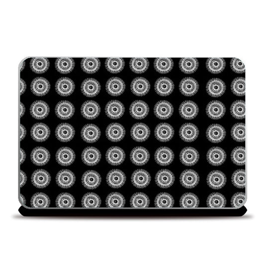 Laptop Skins, Black n White Mandala Pattern Laptop Skins