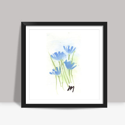 Cornflower Watercolour Square Art Prints