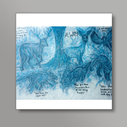 Harry Potter Patronus | Oil Pastel Art Square Art Prints