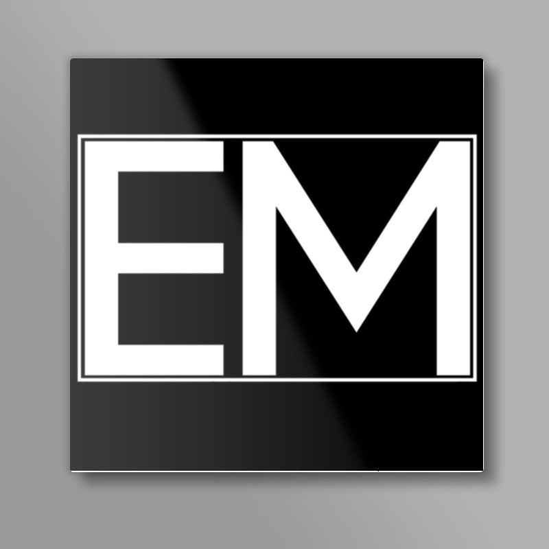 EMINEM | EM | minimal black Square Art Prints