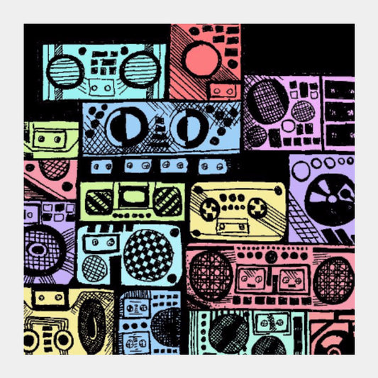 Square Art Prints, music boom box Square Art | Artist bhaumik, - PosterGully