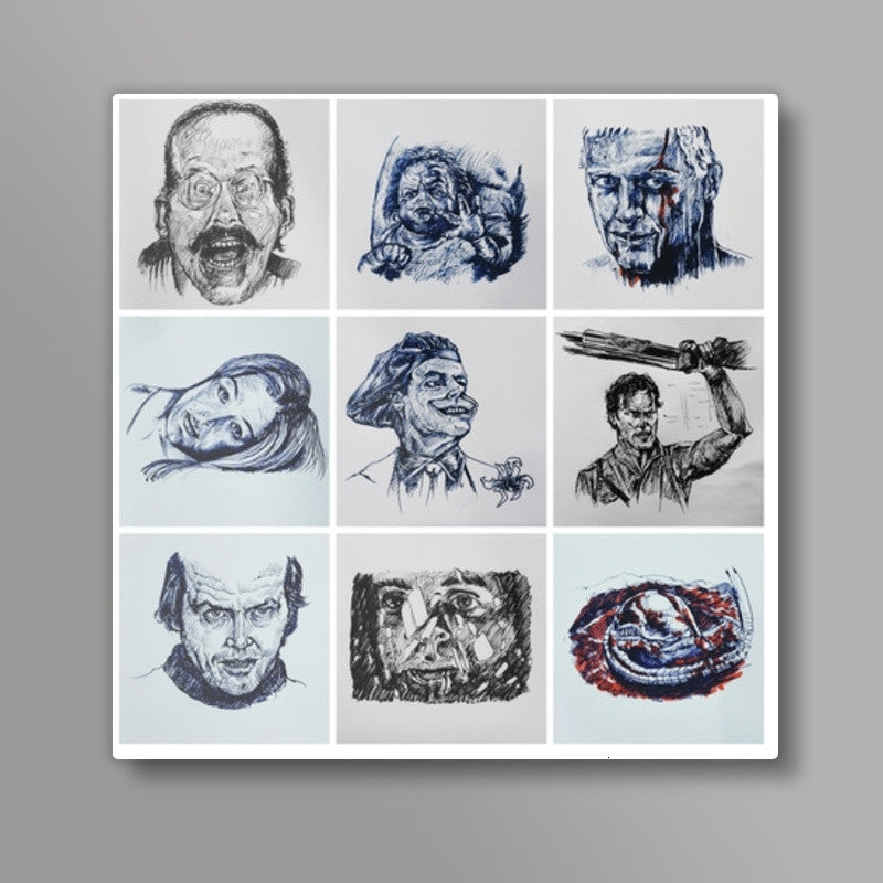 Daily Movie Sketch Collection 2 Square Art Prints