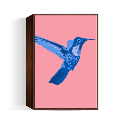 Abstract humming bird blue Wall Art