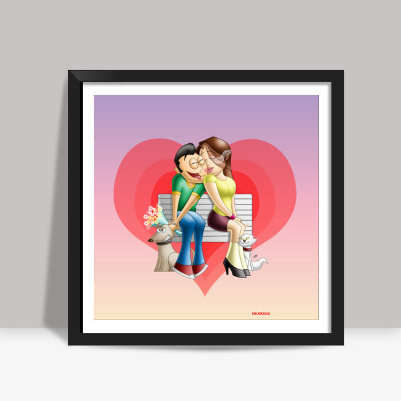 kiss Square Art Prints