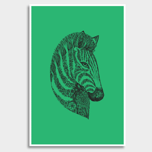 Floral Zebra Head Giant Poster