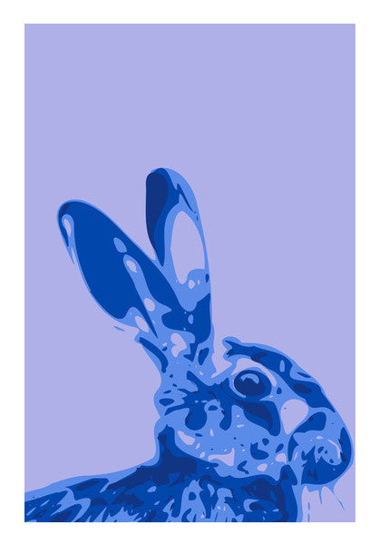 Wall Art, abstract hare blue