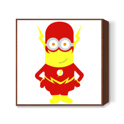 Minion as Flash FanArt Square Art Print