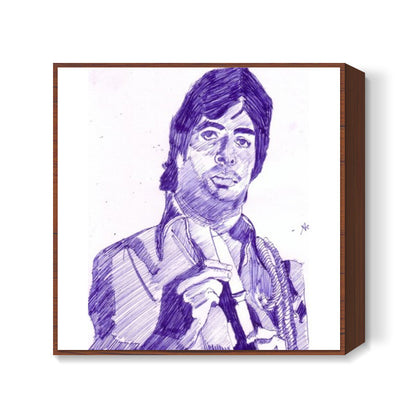 Bollywood superstar Amitabh Bachchan in his angry young man avatar Square Art Prints