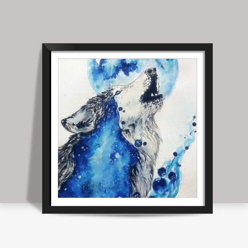 Wolf Blue Square Art Prints