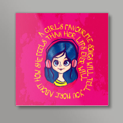 girl favourite Square Art Prints