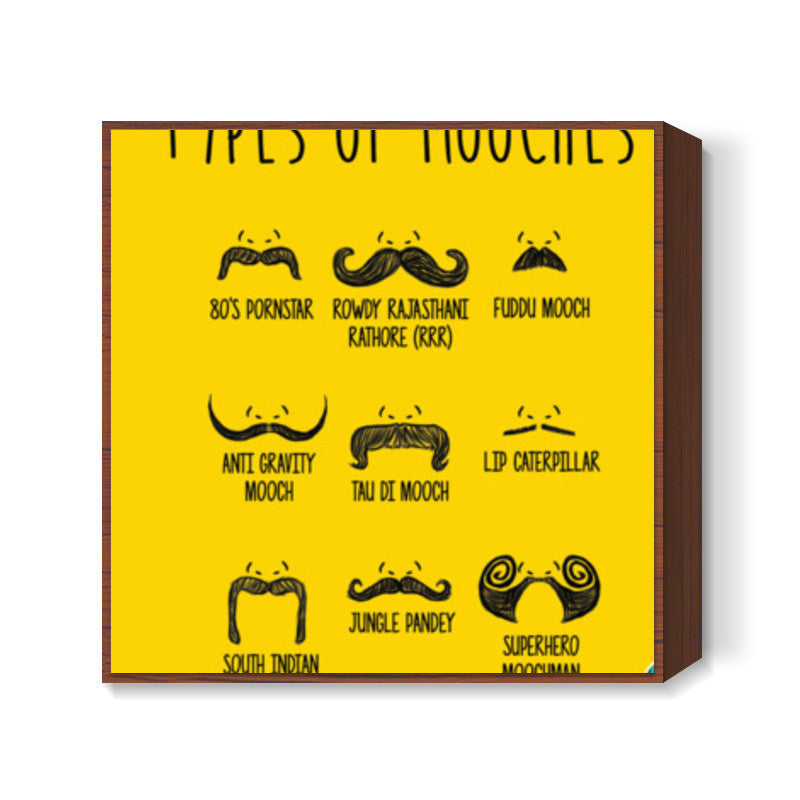 Types of Mooches Yellow Square Art Prints