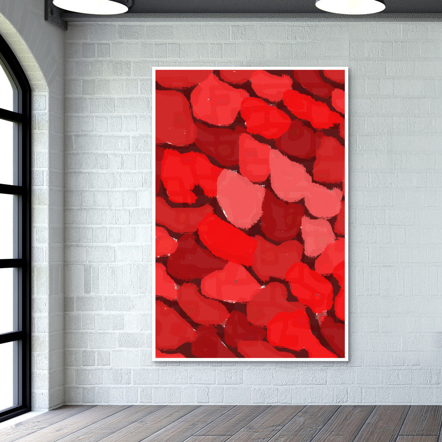 Abstract Red Wall Art