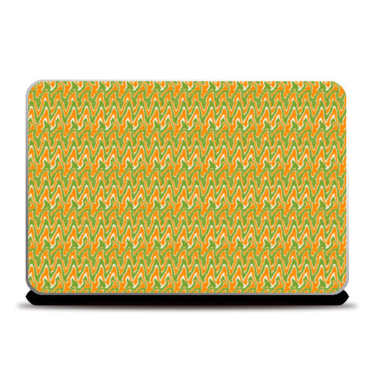 Laptop Skins, Tricolor Zig Zag Waves Republic Day Pattern Laptop Skins