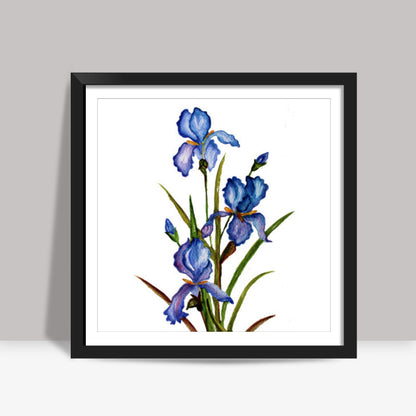 Blue Iris Square Art Print l Artist: Seema Hooda