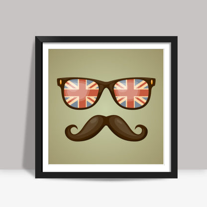 Hipster Moustache Square Art Prints