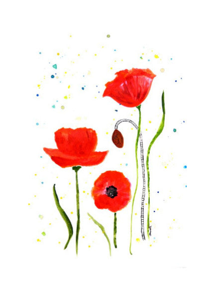 Wall Art, Poppy Flowers/Shweta D, - PosterGully