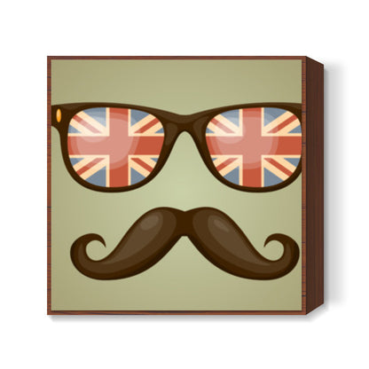 Hipster Moustache Square Art Prints