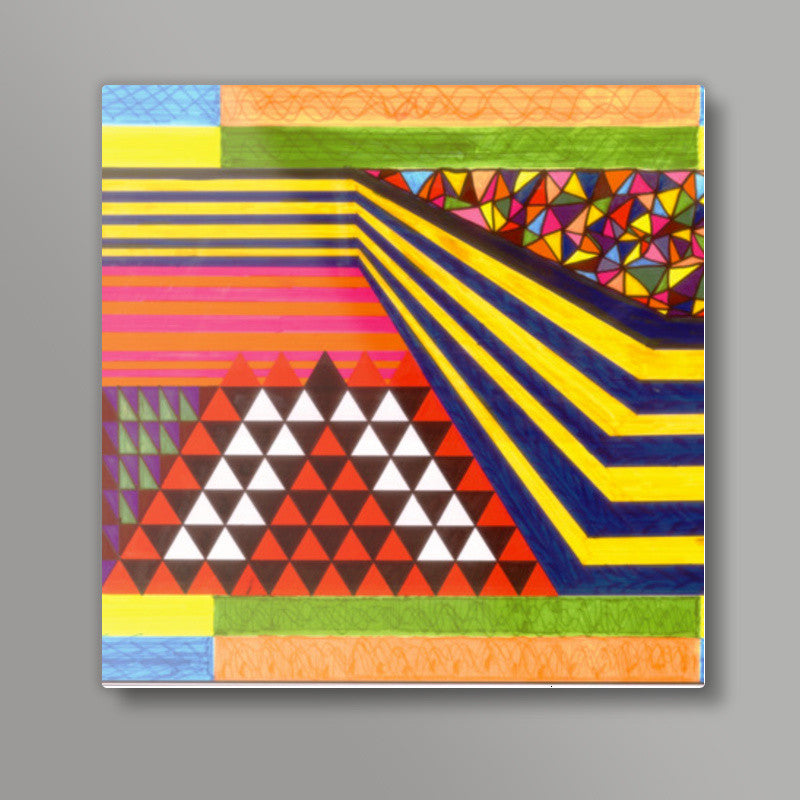 Cyclic Routine of Life | Abstract | Geometric | Triangle | Square Art Prints