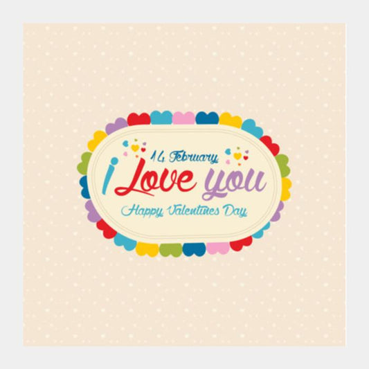 14 February Love With Colorful Hearts Square Art Prints PosterGully Specials