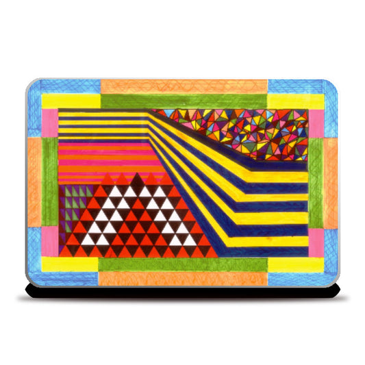 Laptop Skins, Cyclic Routine of Life | Abstract | Geometric | Triangle Laptop Skin