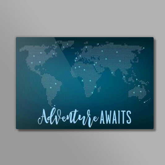 Adventure Awaits World Map Metal Prints