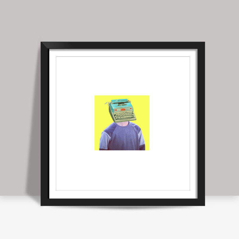 the typewriter head Square Art Prints