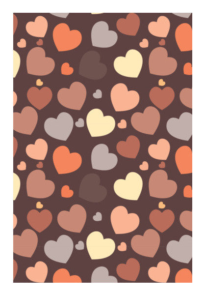 Hearts Seamless On Chocolate Brown Art PosterGully Specials