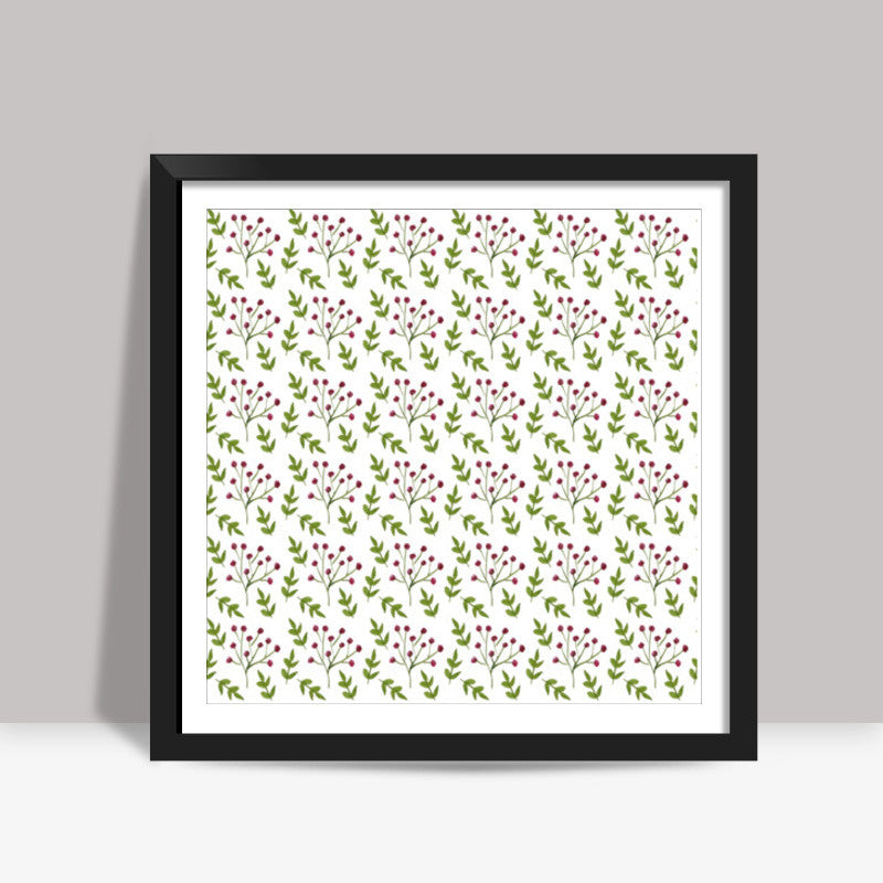 Delicate Floral Summer Background Pattern Square Art Prints