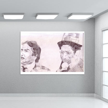 Satish Kaushik and Naseeruddin Shah from Jaane Bhi Do Yaaron Wall Art