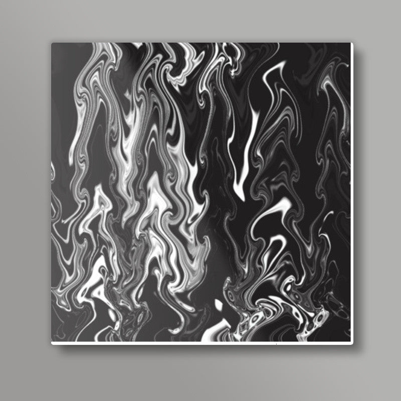 Black And White Abstract Wave Background Square Art Prints