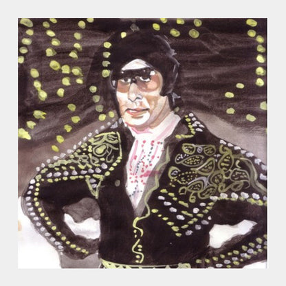 Bollywood superstar Amitabh Bachchan lent great energy to the song Saara Zamana, Haseeno ka Deewana Square Art Prints