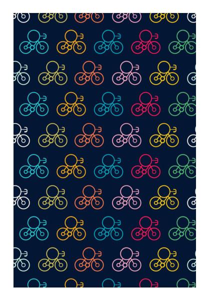 PosterGully Specials, Bicycle Wheels With Colored Wall Art