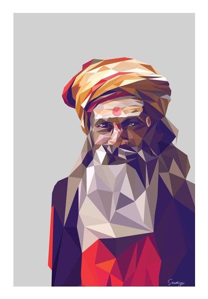 Lowpoly Sadhu Wall Art