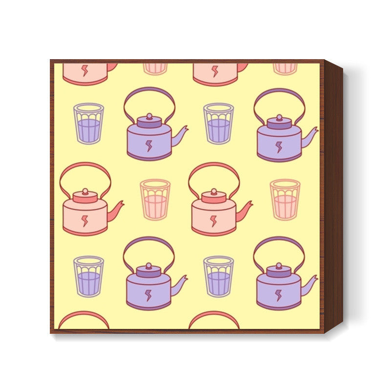 Abstract Teapot & tea cup  Square Art Prints