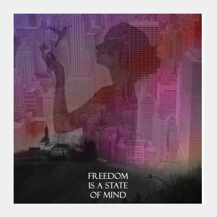 Square Art Prints, Freedom is a state of mind Square Art Prints