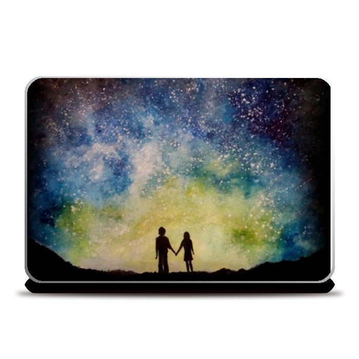 Starry night love Laptop Skins