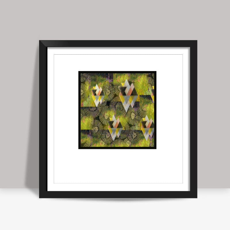 Abstract olive green wall art  Square Art Prints