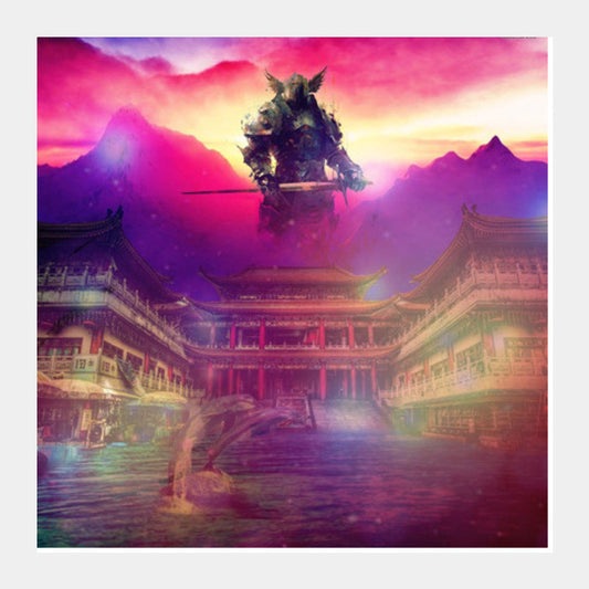 Heavens Warrior Square Art Prints