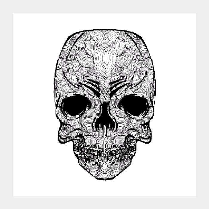 Square Art Prints, Doodle skull Square Art | Pradeep Chauhan, - PosterGully