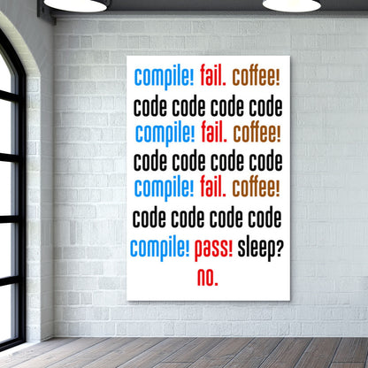 Compile Fail Coffee - Coder, Programmer Wall Art