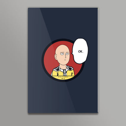 One Punch Man Saitama Ok Wall Art