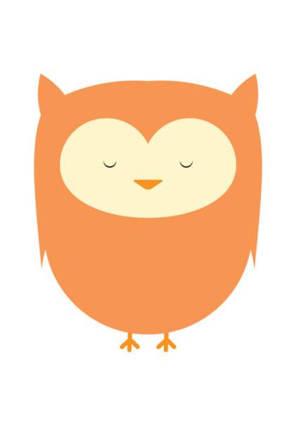 PosterGully Specials, Cute Orange Owl Wall Art