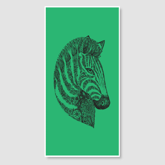 Floral Zebra Head Door Poster