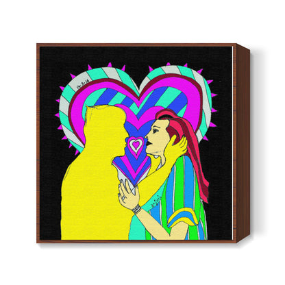 Love Me, Will ya? Square Art Prints