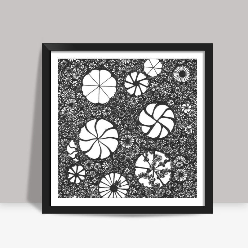 Hand-drawn Flower Art Square Print Square Art Prints