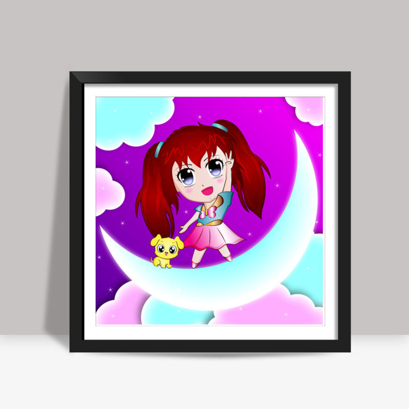 Little Girl  Square Art Prints