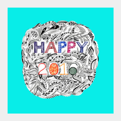 Happy 2016 Square Art Prints