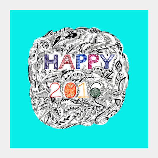 Happy 2016 Square Art Prints