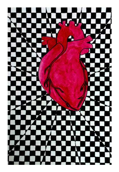 Checker-ed Heart  Art PosterGully Specials