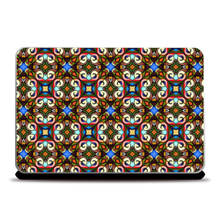 Abstract Geometric Floral Pattern Laptop Skins